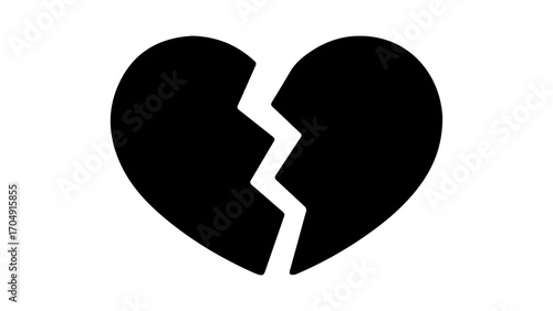 Broken heart with transparent background