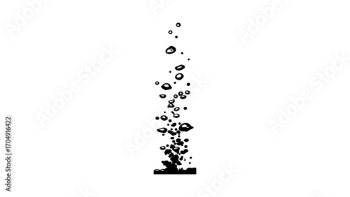 Bubbles rising from seabed with transparent background