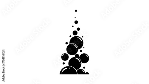 Bubbles rising with transparent background