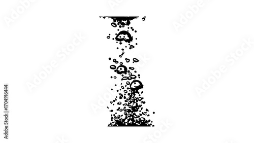Bubbles rising with transparent background