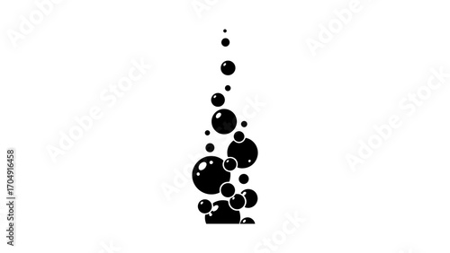 Bubbles rising with transparent background
