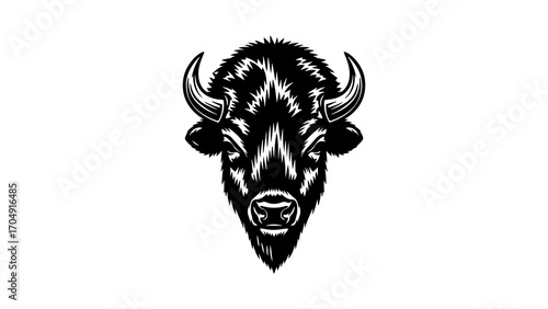 Buffalo head with transparent background