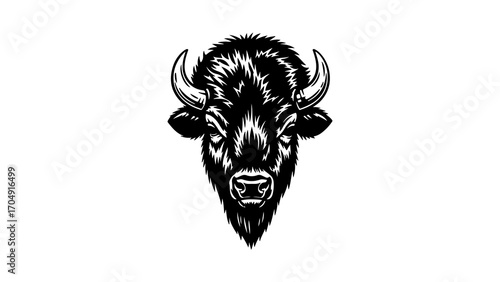 Buffalo head with transparent background