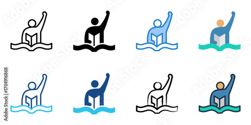 Student pledge icon set multiple style collection 
