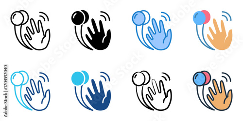 Farewell party icon set multiple style collection 
