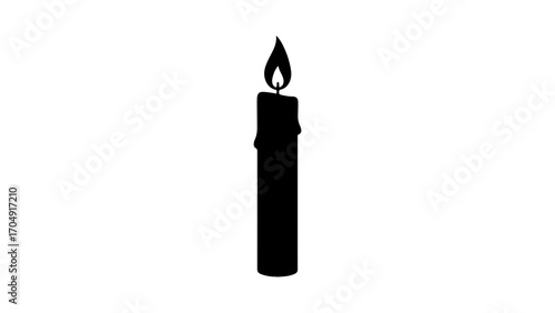 Burning candle with transparent background