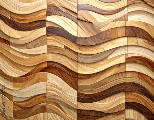 寄木の波形モザイク / Wavy Parquet Mosaic