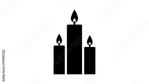 Burning candles with transparent background