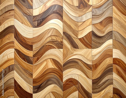 寄木の波形モザイク / Wavy Parquet Mosaic