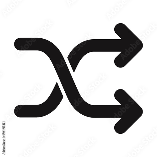 shuffle icon representing random music control and playlist navigation