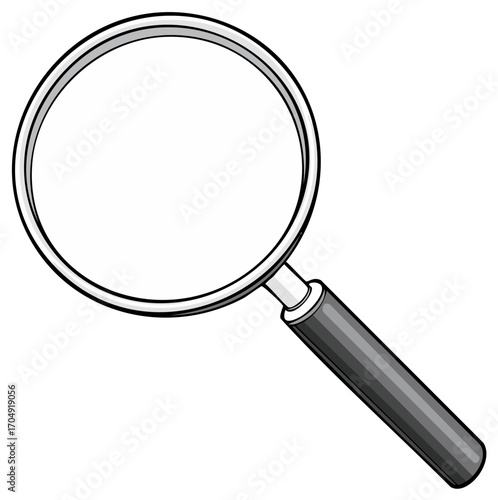 Magnifying Glass Vector Graphic Tool for Investigation, Search, and Discovery