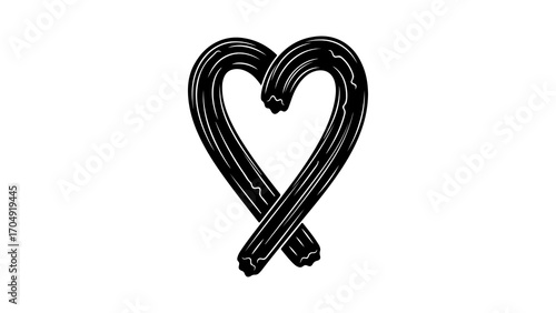 Churro heart shape with transparent background
