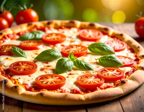 Delicious pizza with fresh toppings