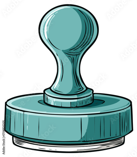 Vintage Style Turquoise Office Stamp Illustration for Official Documents