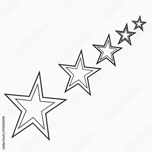 Vector art of a series of five stars in descending size