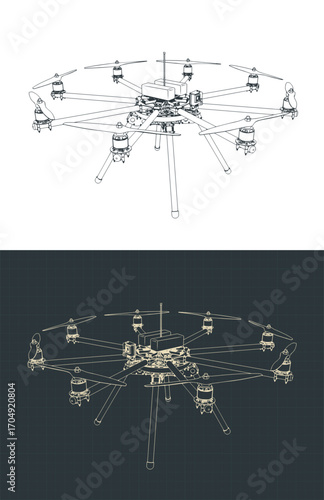 Drone octocopter drawings