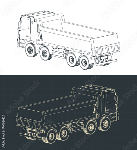 Dump truck isometric drawings