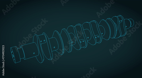 V12 engine crankshaft illustration