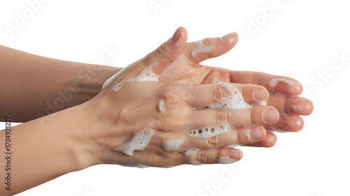Hands washing with soap, promoting hygiene and health, essential for well-being and preventing illness