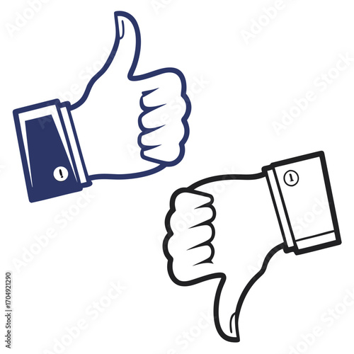 Vector art of thumbs up and thumbs down icons