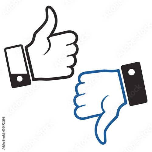Vector art of thumbs up and thumbs down icons