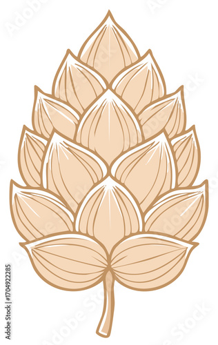 Elegant Hops Flower Illustration for Brewing or Harvest Festival Designs