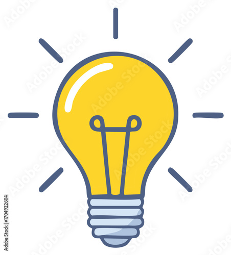 Bright idea concept illustration of a glowing lightbulb design