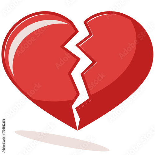 Vector art of a red broken heart symbol