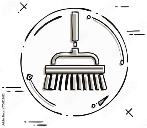 Doodle style brush graphic cleaning tool