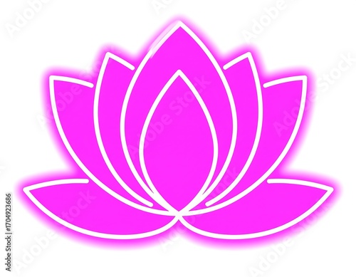 Neon pink lotus flower graphic