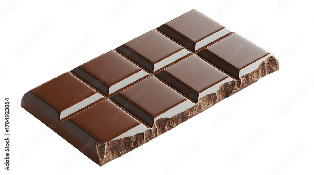 Obraz premium Chocolate Bar Section isolated on a white background