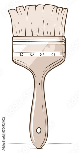 Vector Illustration of a Paintbrush with a Cream Color