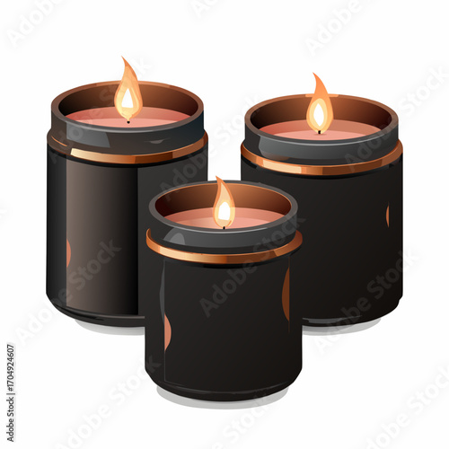 three burning candles