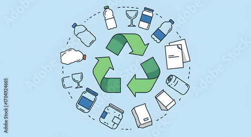 Recycle, Reuse, and Reduce Concept Illustration