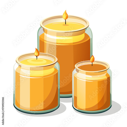 vector illustration of an orange candle