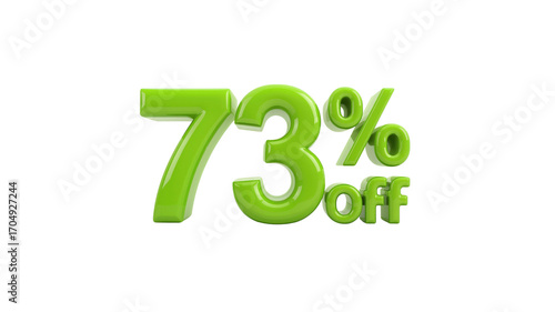73% Off Sale Glossy Green 3D Discount Banner