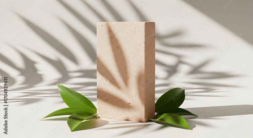 custom made wallpaper toronto digitalNatural Skincare Product Mockup Beige Block Minimalist Branding