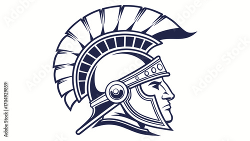 Profile of Roman Centurion in Ornate Helmet