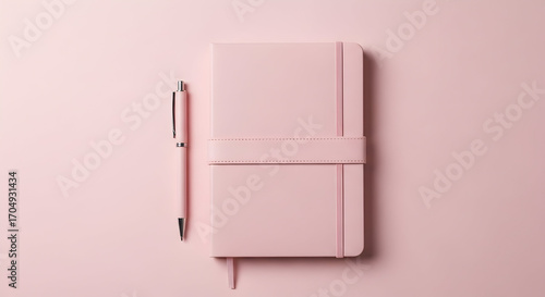 Wallpaper Mural Pink Notebook and Pen on Pink BackgroundPerfect for Planners and Journalers Torontodigital.ca
