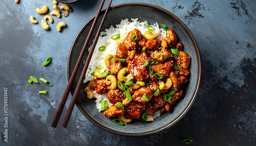 Delicious and Appetizing Kung Pao Chicken with Cashew Nuts Cuisine