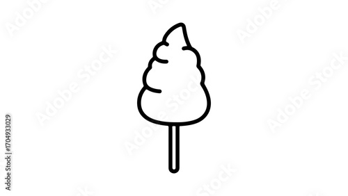 Cotton candy on a stick with transparent background