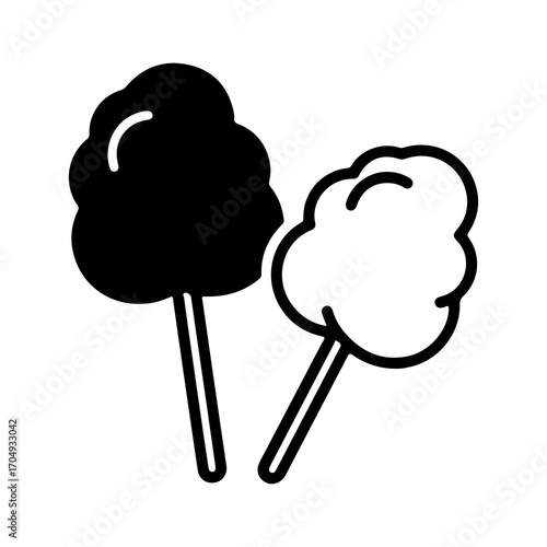 Cotton candy sticks with transparent background
