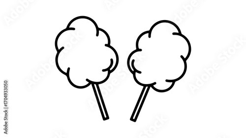 Cotton candy sticks with transparent background