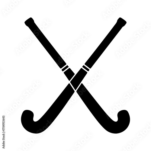 Crossed hockey sticks with transparent background