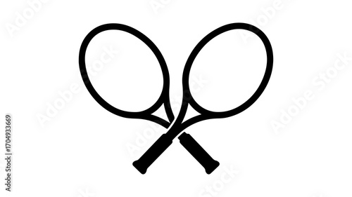Crossed tennis rackets with transparent background