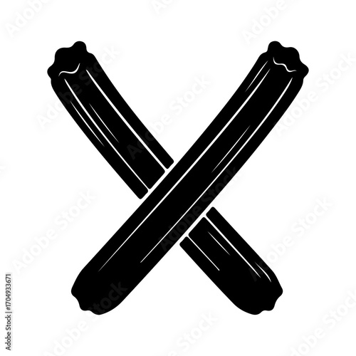 Crossing inflatable tubes with transparent background