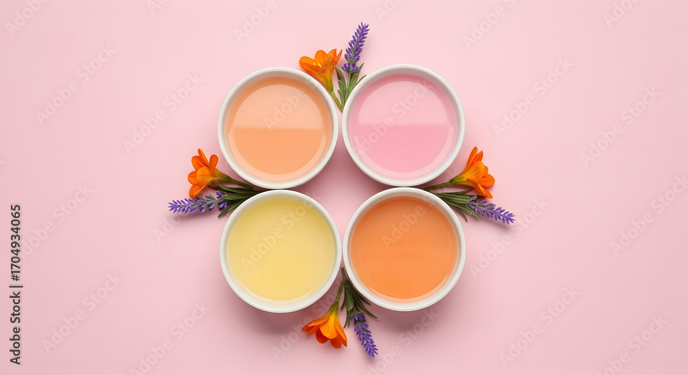 custom made wallpaper toronto digitalDelightful Pastel Drinks in Bowls Floral Garnish Perfect for Summer Refreshment