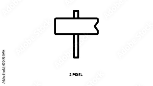 Directional signpost with transparent background