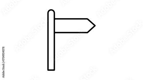 Directional signpost with transparent background
