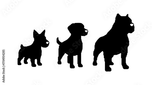Dog silhouettes with transparent background
